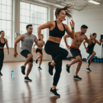 Pessoas durante um treino de cardio