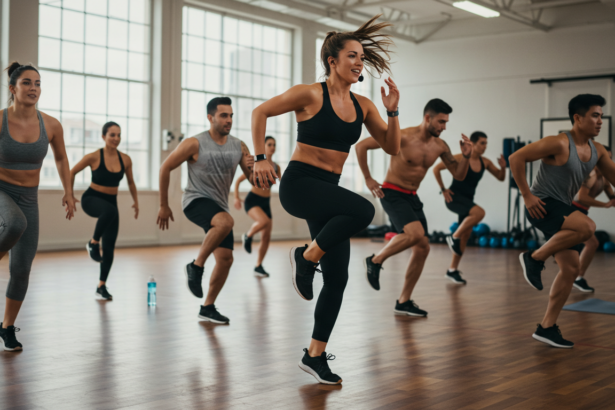 Pessoas durante um treino de cardio